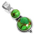 thumbnail image 1 of Copper Green Turquoise Women Jewelry 925 Sterling Silver Pendant, 1 of 4