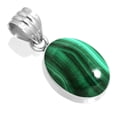 thumbnail image 1 of Natural Malachite Pendant 925 Sterling Silver Handmade Jewelry, 1 of 4