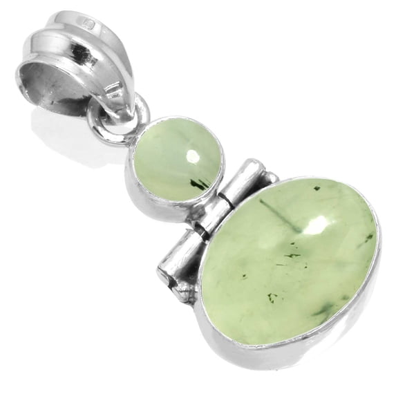 925 Sterling Silver Women Jewelry Natural Prehnite Pendant