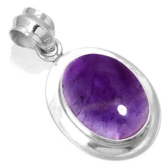 Natural Amethyst Pendant 925 Sterling Silver Handmade Jewelry