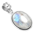 thumbnail image 1 of 925 Sterling Silver Pendant Natural Rainbow Moonstone Handmade Jewelry, 1 of 4