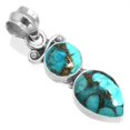 thumbnail image 1 of 925 Sterling Silver Women Jewelry Copper Blue Turquoise Pendant, 1 of 4