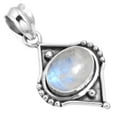 thumbnail image 1 of 925 Sterling Silver Pendant Natural Rainbow Moonstone Handmade Jewelry, 1 of 4