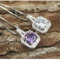 thumbnail image 1 of 925 Silver Pendant Necklace Temperament Purple Zircon Inlay Pendant Chain, 1 of 5