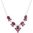 thumbnail image 1 of 925 Silver Plated 55.50ctw Genuine Garnet Necklace, 1 of 2