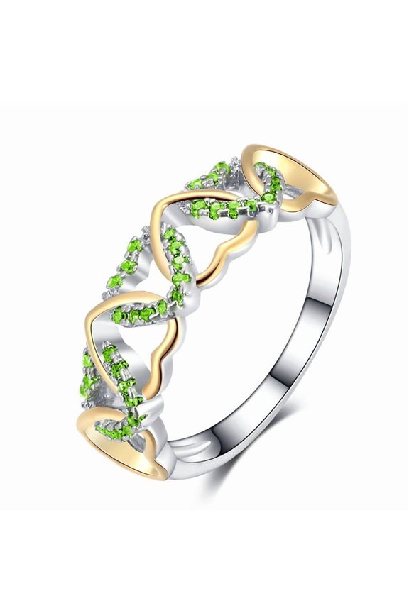 925 Silver Plated Love Heart Rings For Girlfriend