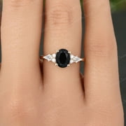 GEMEMPORIUM 925 Silver Ring, Black Onyx Ring Gemstone Ring, Handmade Ring, Dailywear Promise Ring, Womens Ring Jewelry, Customized ring size J TO Z