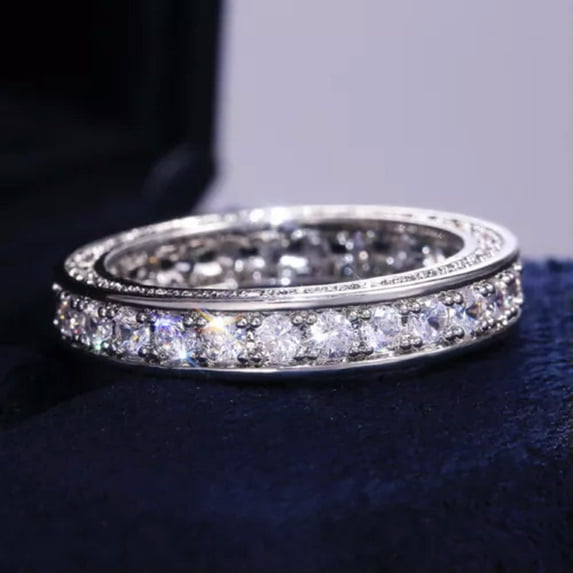 925 Silver Ring Fashion Women Jewelry Cubic Zircon Engagement Ring Sz 6-10