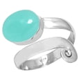 thumbnail image 1 of 925 Sterling Silver Ring Aqua Chalcedony Handmade Jewelry, 1 of 5