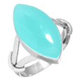 thumbnail image 1 of Natural Aqua Chalcedony Ring 925 Sterling Silver Handmade Jewelry, 1 of 5