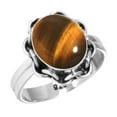 thumbnail image 1 of 925 Sterling Silver Women Jewelry Natural Tiger Eye Ring, 1 of 6