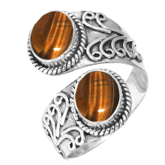 Natural Tiger Eye Women Jewelry 925 Sterling Silver Ring