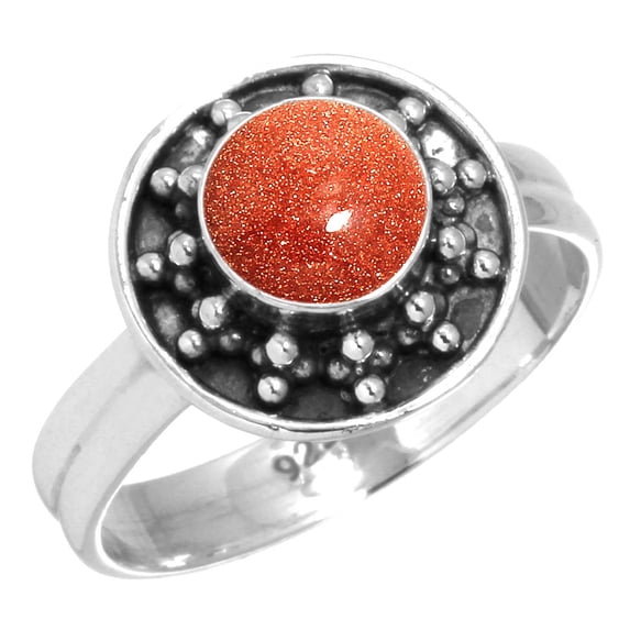 Gold Stone Ring 925 Sterling Silver Handmade Jewelry