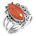 thumbnail image 1 of 925 Sterling Silver Women Jewelry Gold Stone Ring, 1 of 5