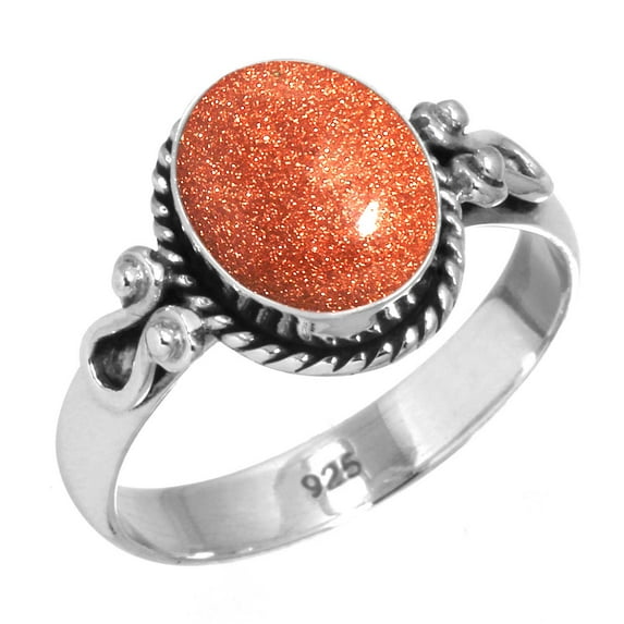 925 Sterling Silver Ring Gold Stone Handmade Jewelry