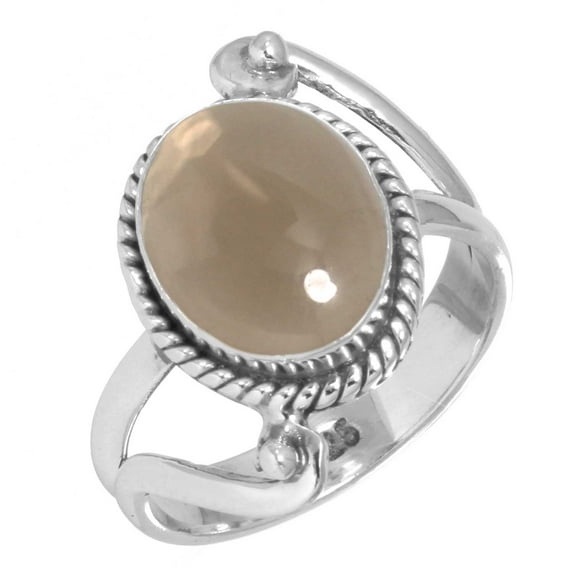 925 Sterling Silver Women Jewelry Natural Smoky Topaz Ring