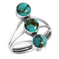 thumbnail image 1 of 925 Sterling Silver Women Jewelry Copper Blue Turquoise Ring, 1 of 6