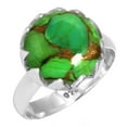 thumbnail image 1 of Copper Green Turquoise Women Jewelry 925 Sterling Silver Ring, 1 of 6