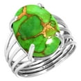 thumbnail image 1 of Copper Green Turquoise Women Jewelry 925 Sterling Silver Ring, 1 of 6