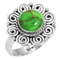 thumbnail image 1 of 925 Sterling Silver Ring Copper Green Turquoise Handmade Jewelry, 1 of 6
