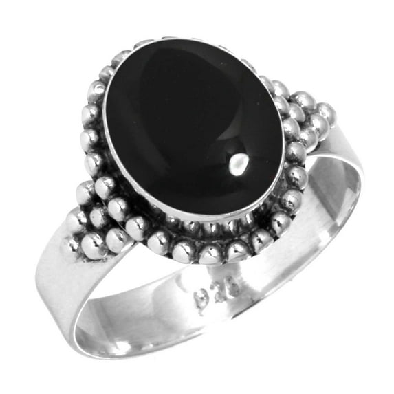 925 Sterling Silver Ring Natural Black Onyx Handmade Jewelry