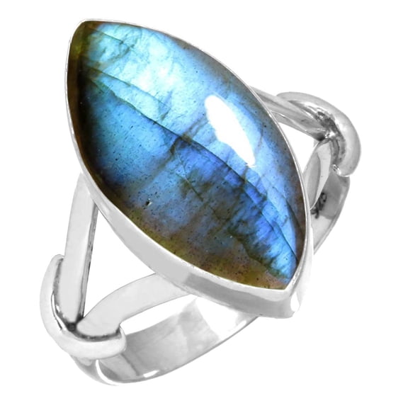 925 Sterling Silver Women Jewelry Natural Labradorite Ring