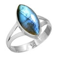 thumbnail image 1 of 925 Sterling Silver Ring Natural Labradorite Handmade Jewelry, 1 of 6