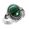 thumbnail image 1 of 925 Sterling Silver Women Jewelry Natural Malachite Ring, 1 of 6