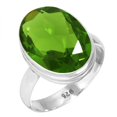 thumbnail image 1 of 925 Silver Ring For Women - Girls Green Peridot Quartz Stone Silver Ring Size 7 August Birthstone Elegant Silver Ring Size 7 Gift For Ladies On Anniversary 925 Gemstone Silver Jewelry, 1 of 5