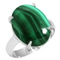 thumbnail image 1 of 925 Sterling Silver Women Jewelry Natural Malachite Ring, 1 of 6