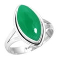 thumbnail image 1 of 925 Sterling Silver Women Jewelry Natural Green Onyx Ring, 1 of 5