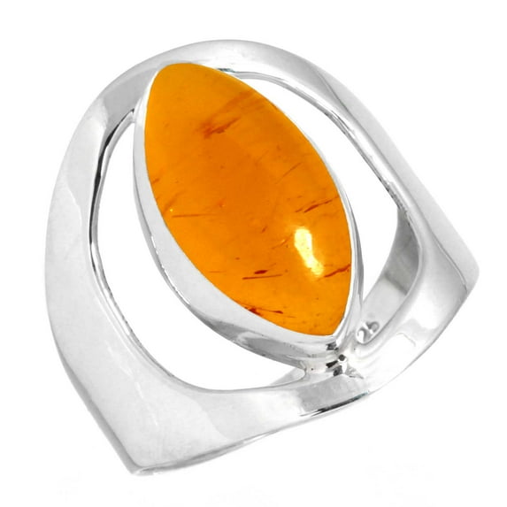 Amber Ring 925 Sterling Silver Handmade Jewelry