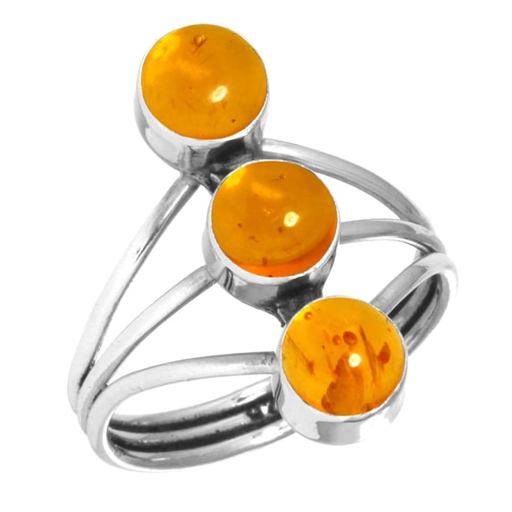 Amber Women Jewelry 925 Sterling Silver Ring