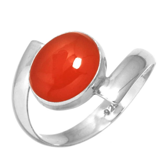 Natural Carnelian Women Jewelry 925 Sterling Silver Ring