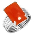 thumbnail image 1 of 925 Sterling Silver Ring Natural Carnelian Handmade Jewelry, 1 of 6