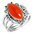 thumbnail image 1 of 925 Sterling Silver Women Jewelry Natural Carnelian Ring, 1 of 6
