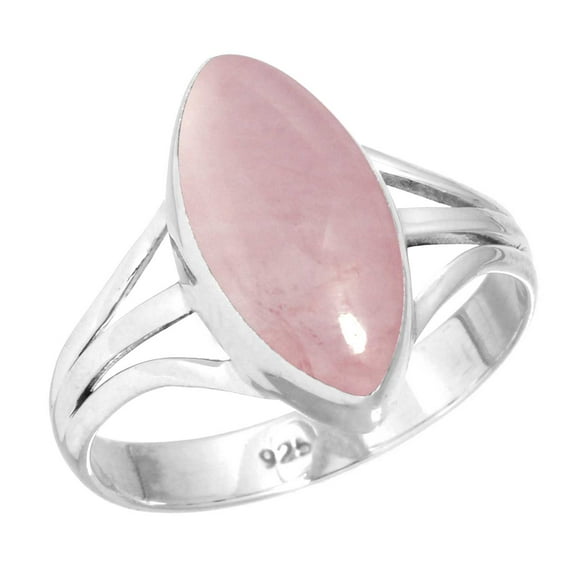 Rose Quartz Ring 925 Sterling Silver Handmade Jewelry