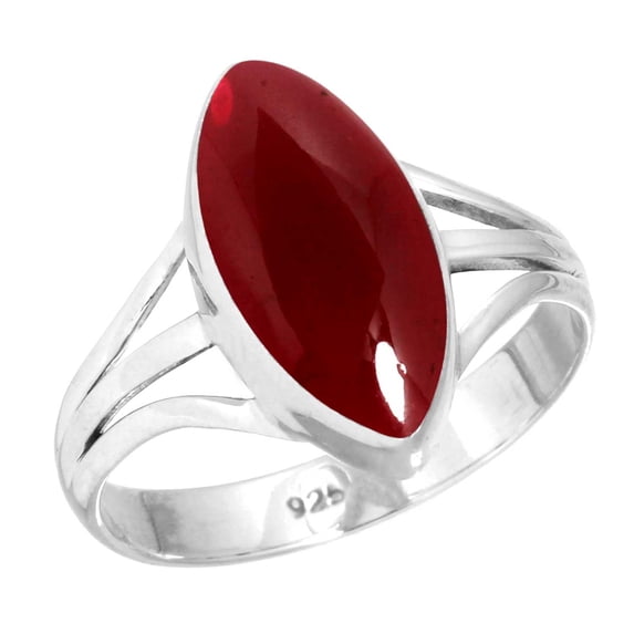 Garnet Quartz Ring 925 Sterling Silver Handmade Jewelry