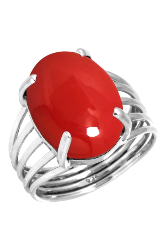925 Silver Ring For Women - Girls Red Stone Stone Silver Ring Size 10 October Birthstone Fashion Silver Ring Size 10 Gift For Sister On Wedding 925 Gemstone Silver Jewelry