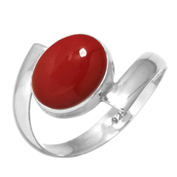Red Stone Ring 925 Sterling Silver Handmade Jewelry