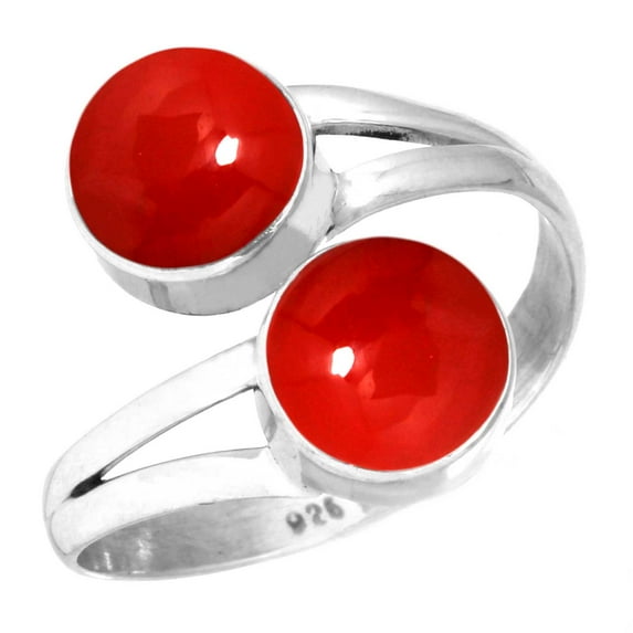 Red Stone Women Jewelry 925 Sterling Silver Ring