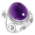 thumbnail image 1 of 925 Silver Ring For Women - Girls Violet Natural Amethyst Stone Silver Ring Size 5 February Birthstone Handmade Silver Ring Size 5 Gift For Girl Friend On Engagement 925 Gemstone Silver Jewelry, 1 of 6