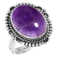 thumbnail image 1 of 925 Silver Ring For Women - Girls Violet Real Amethyst Stone Silver Ring February Birthstone Handmade Silver Ring Size 9.5 Gift For Women On Cocktail Party 925 Silver Jewelry With Gemstone, 1 of 6
