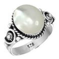 thumbnail image 1 of 925 Silver Ring For Women - Girls White Genuine Mother Of Pearl Stone Silver Ring Size 6 April Birthstone Elegant Silver Ring Size 6 Gift For Women On Thanksgiving 925 Silver Jewelry With Gemstone, 1 of 5