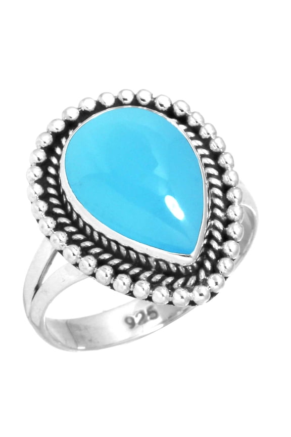 Blue Chalcedony Ring 925 Sterling Silver Handmade Jewelry