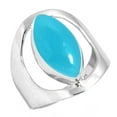 thumbnail image 1 of 925 Sterling Silver Ring Natural Blue Chalcedony Handmade Jewelry, 1 of 5