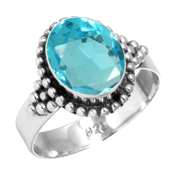 Blue Quartz Ring 925 Sterling Silver Handmade Jewelry