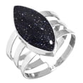 thumbnail image 1 of 925 Sterling Silver Ring Blue Sunstone Handmade Jewelry, 1 of 5
