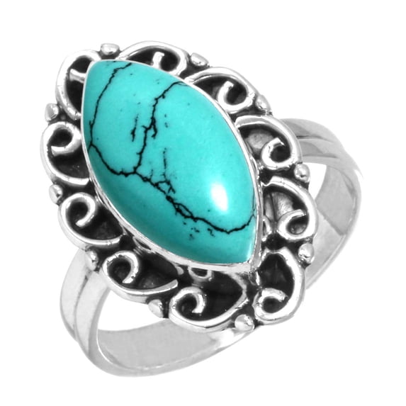 Turquoise Women Jewelry 925 Sterling Silver Ring