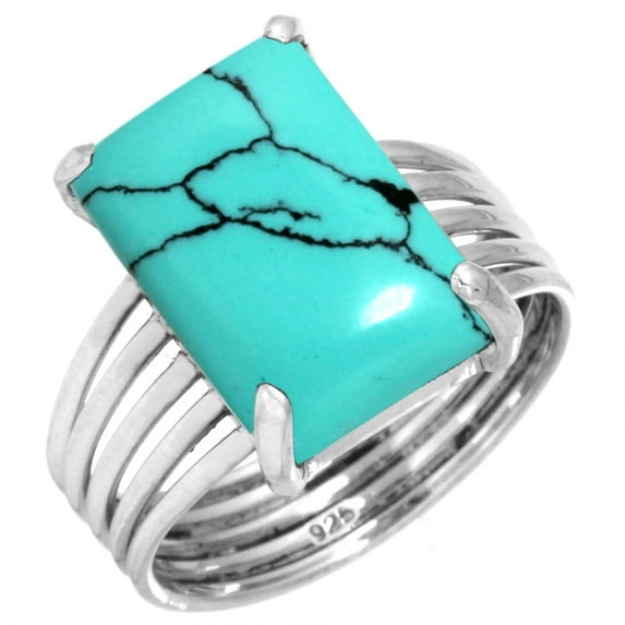 Turquoise Ring 925 Sterling Silver Handmade Jewelry